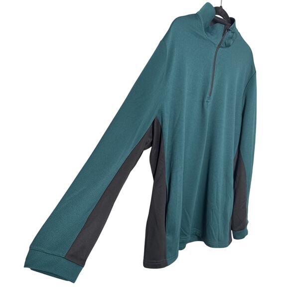 PGA Tour Mens Micro Jacquard Quarter-Zip Pullover Sweater Green Blue  Size XXL - Picture 10 of 10